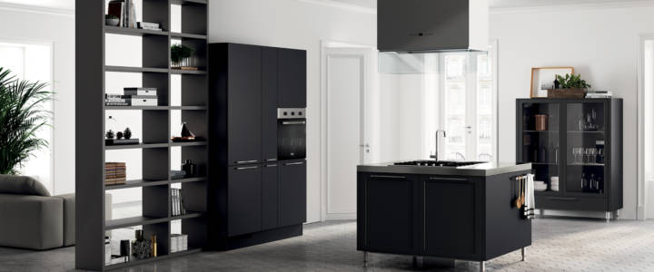 9689 Cucina-Carattere-Scavolini-finitura-laccato-opaco-nero-ardesia